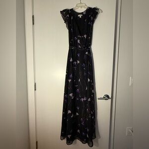 Eva Mendes for New York & Company Black and Purple Maxi Dress